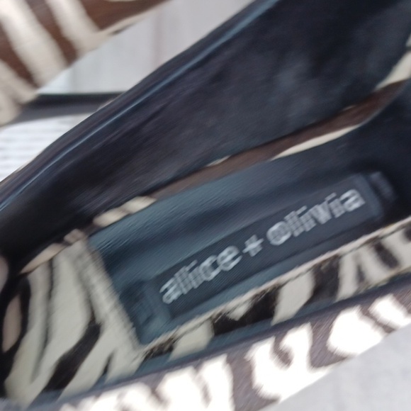 Alice + Olivia Zebra Print Calf Hair Heels - Picture 4 of 10